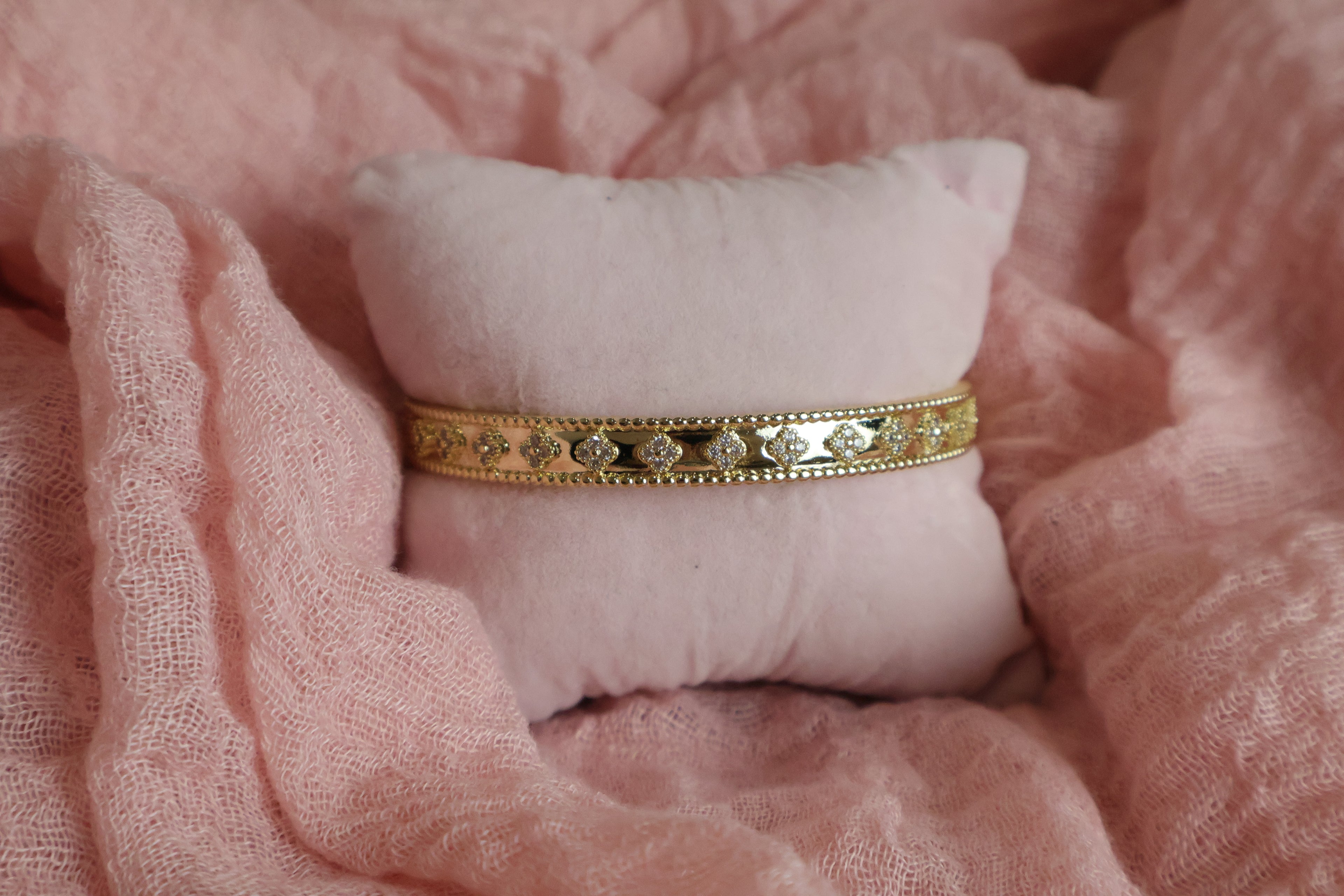 Diamond Flower Bangle