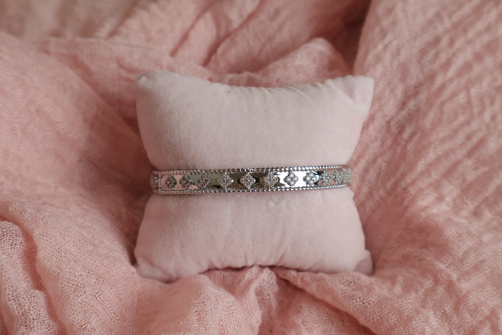 Diamond Flower Bangle