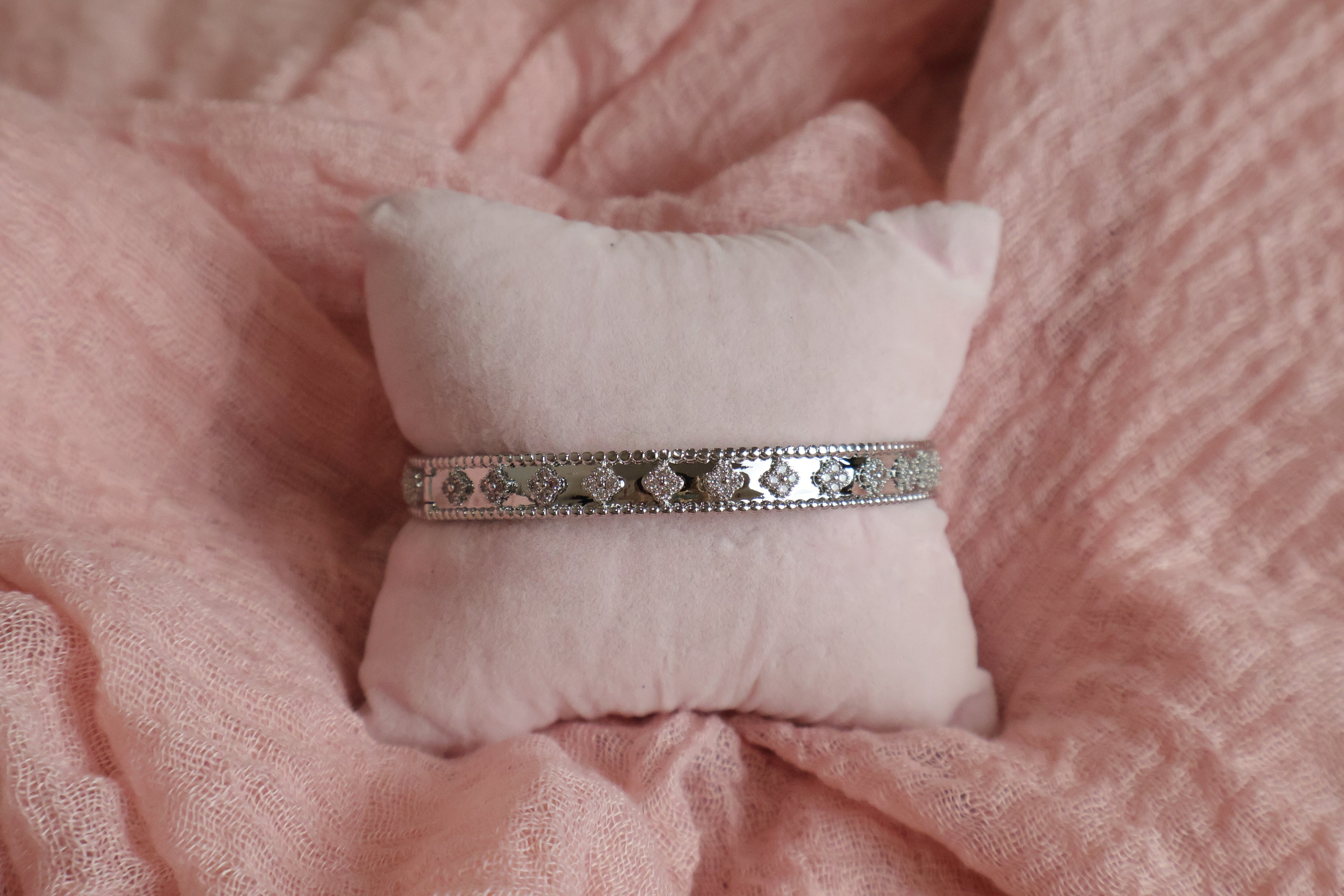 Diamond Flower Bangle