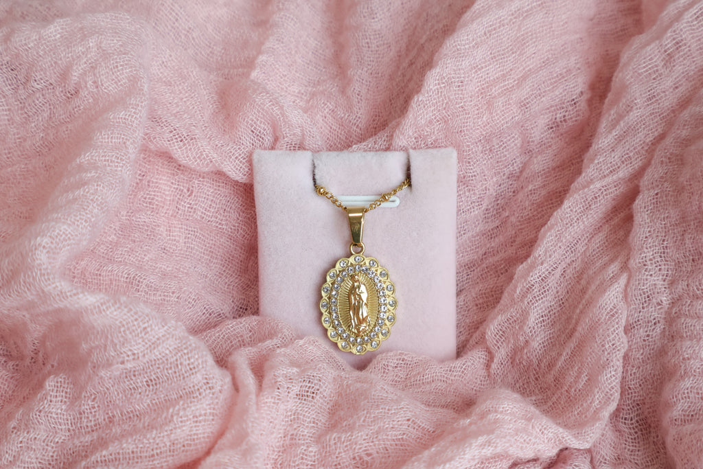 Gold Beaded Virgencita