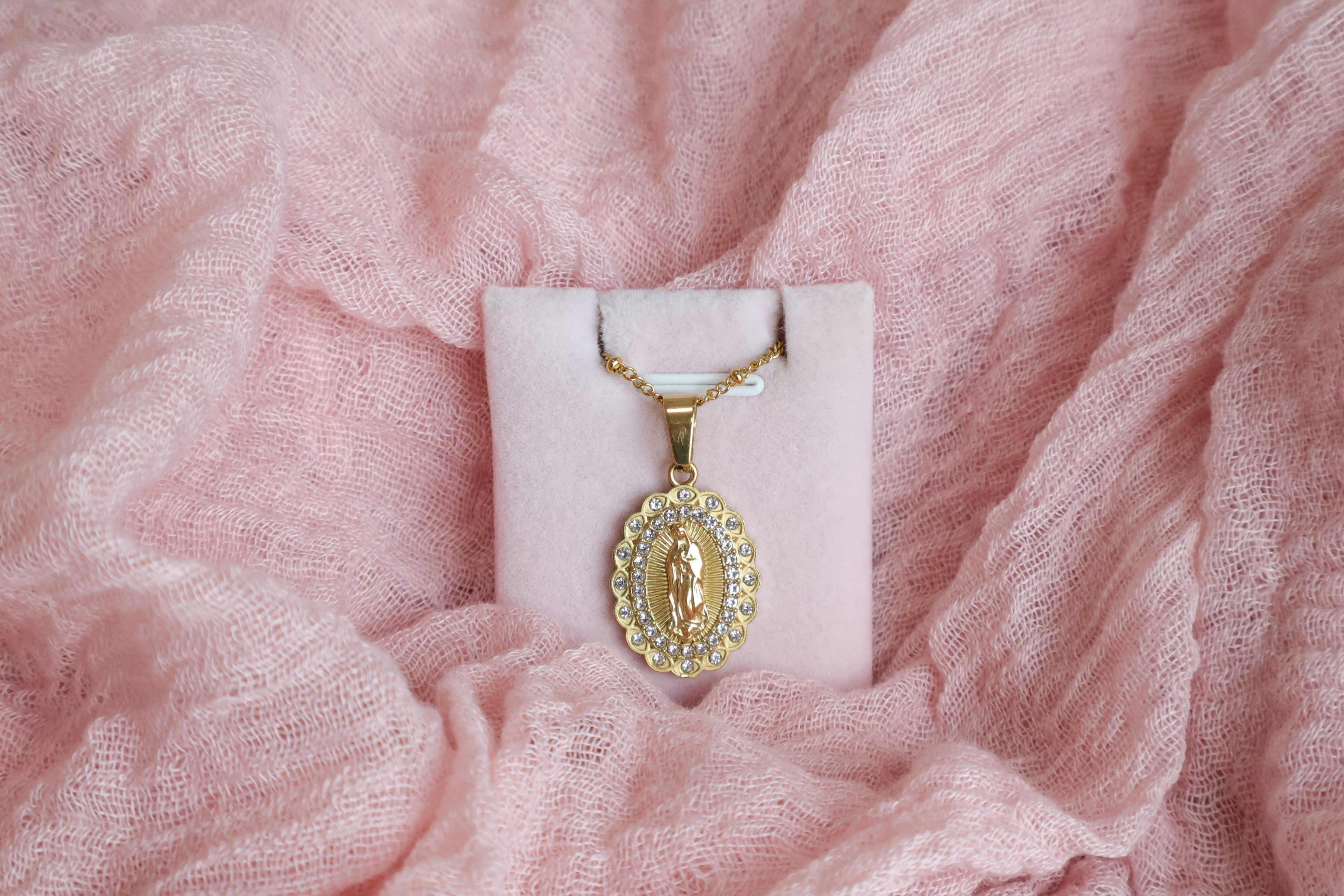 Gold Beaded Virgencita