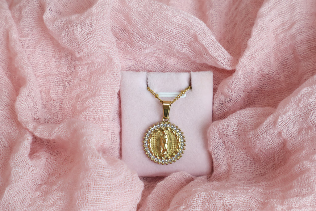 Gold Beaded Virgencita